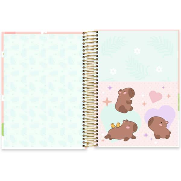 Caderno Universitário Capa Dura, 10 x 1, 160 Folhas, Capivaras, 2644312, Spiral Ten - PT 1 UN