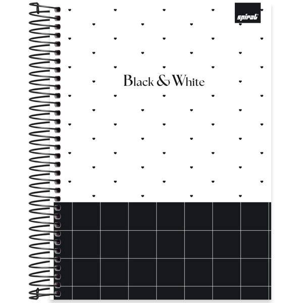 Caderno Universitário Capa Dura, 20 x 1, 320 Folhas, Black & White, 2645357, Spiral B&W - PT 1 UN