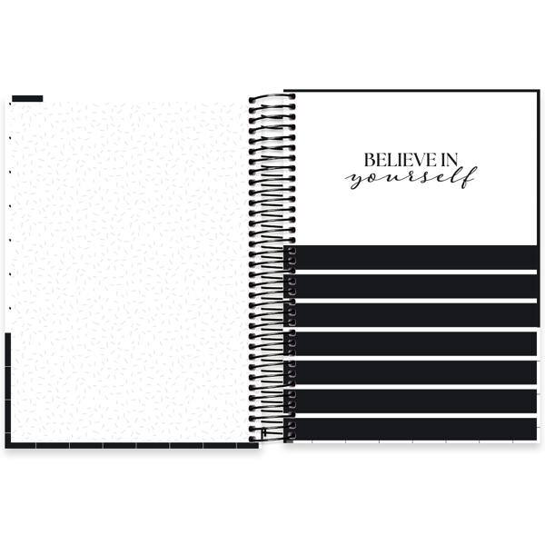 Caderno Universitário Capa Dura, 20 x 1, 320 Folhas, Black & White, 2645357, Spiral B&W - PT 1 UN