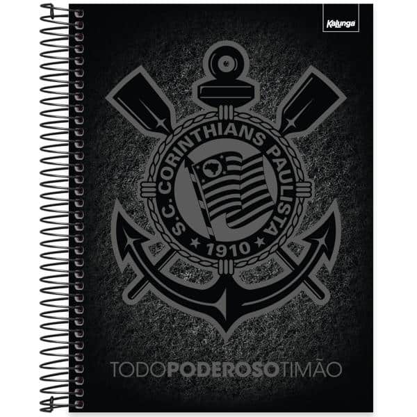 Caderno Universitário Capa Dura, 20 x 1, 320 Folhas, Corinthians, 2640383, Spiral Sccp - PT 1 UN