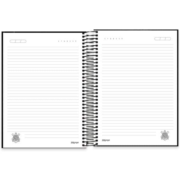 Caderno Universitário Capa Dura, 20 x 1, 320 Folhas, Corinthians, 2640383, Spiral Sccp - PT 1 UN