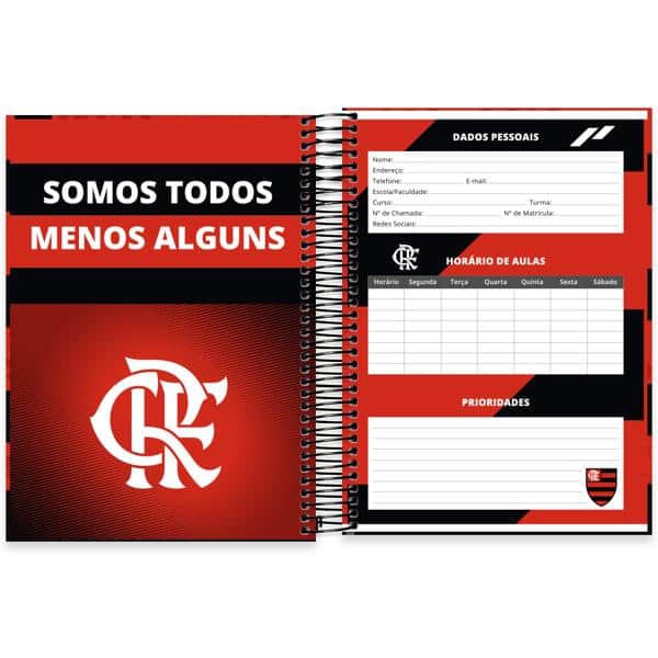 Caderno Universitário Capa Dura, 20 x 1, 320 Folhas, Flamengo, 2640390, Spiral Fla - PT 1 UN Caderno Universitário Capa Dura, 20 x 1, 320 Folhas, Flamengo, 2640390, Spiral Fla - PT 1 UN