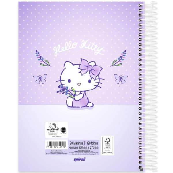 Caderno Universitário Capa Dura, 20 x 1, 320 Folhas, Hello Kitty, 2644596, Spiral Hki - PT 1 UN Caderno Universitário Capa Dura, 20 x 1, 320 Folhas, Hello Kitty, 2644596, Spiral Hki - PT 1 UN