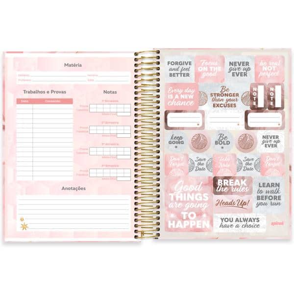 Caderno universitário Capa dura 20 x 1, 320 folhas, Marmo, 2644343, Spiral Mrm - PT 1 UN