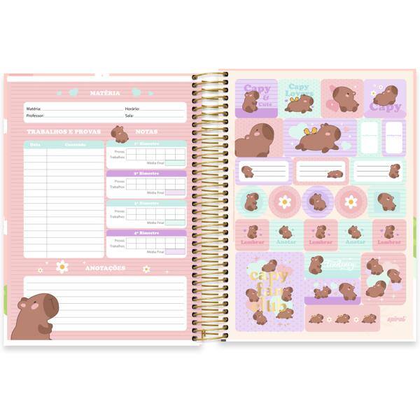 Caderno Universitário Capa Dura, 20 x 1, 320 Folhas, Capivara, 2644350, Spiral Ten - PT 1 UN