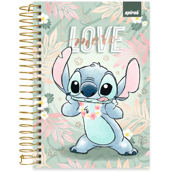 Caderno 1/4, Capa dura, Espiral, 80 folhas, Stitch, 2641199, Spiral Ds - PT 1 UN