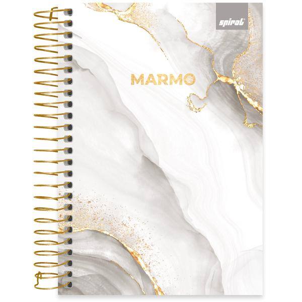 Caderno 1/4 Capa Dura, Espiral, 80 folhas, Marmo, 2644381, Marca Spiral Mrm - PT 1 UN