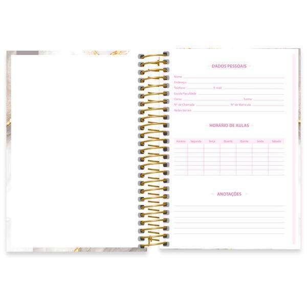 Caderno 1/4 Capa Dura, Espiral, 80 folhas, Marmo, 2644381, Marca Spiral Mrm - PT 1 UN