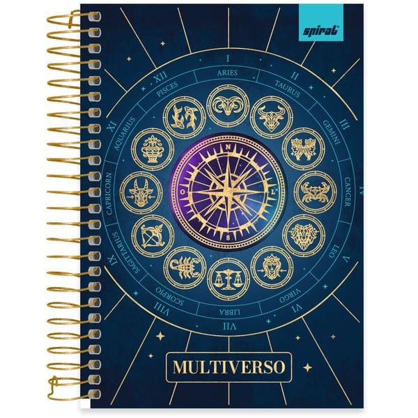 Caderno 1/4 Capa Dura, Espiral, 80 folhas, Multiverso, 2644398, Spiral Mult - PT 1 UN