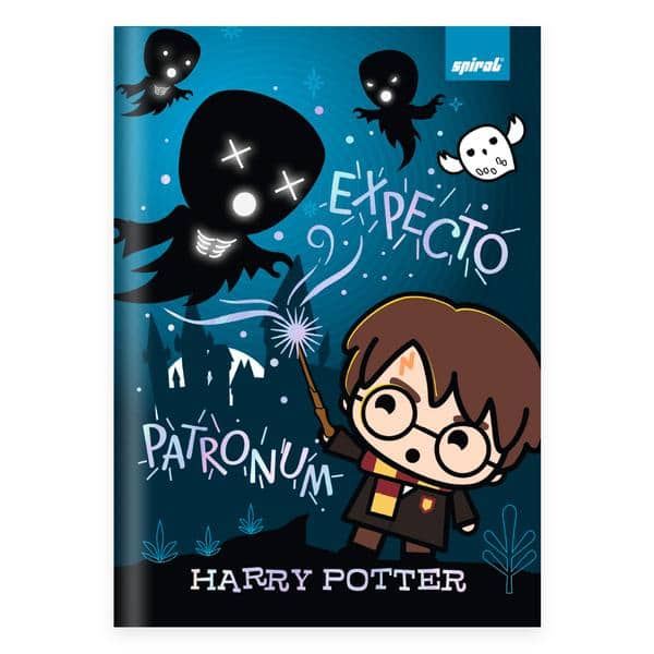 Caderno 1/4 , Capa dura, costurado, 80 folhas, Harry Potter Charms, 2641038, Spiral Hpc - PT 1 UN
