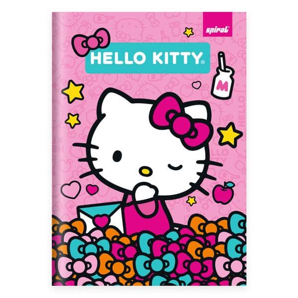 Caderno 1/4 , Capa dura, costurado, 80 folhas, Hello Kitty, 2641045, Spiral Hki - PT 1 UN Caderno 1/4 , Capa dura, costurado, 80 folhas, Hello Kitty, 2641045, Spiral Hki - PT 1 UN