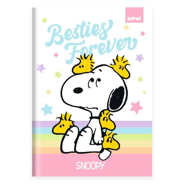 Caderno 1/4, Capa dura, costurado, 80 folhas, Snoopy, 2641076, Spiral Sno - PT 1 UN