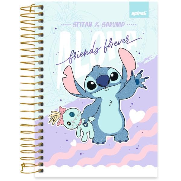 Caderno 1/4, Capa Dura, Espiral, 160 Folhas, Stitch, Spiral - PT 1 UN