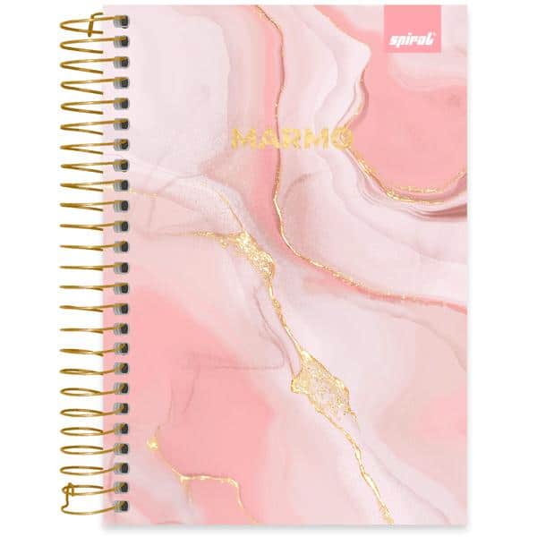 Caderno 1/4 capa dura espiral, 160 folhas, Marmo, 2644428, Spiral Mrm - PT 1 UN