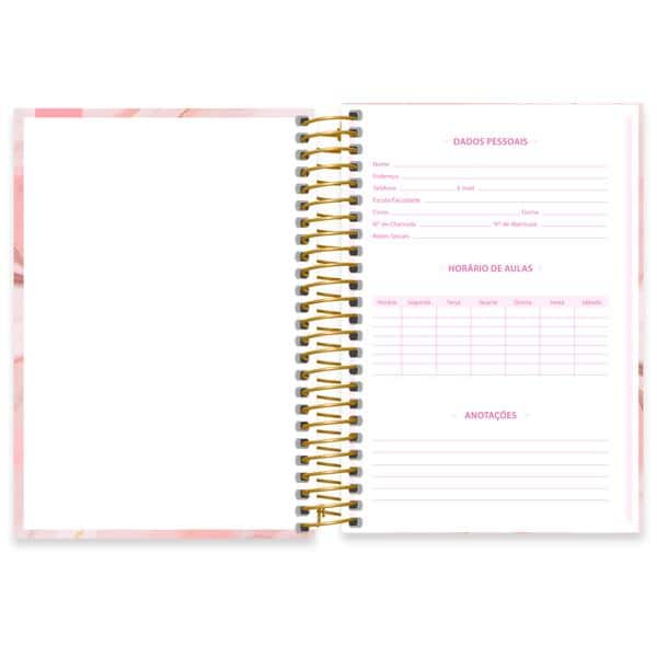 Caderno 1/4 capa dura espiral, 160 folhas, Marmo, 2644428, Spiral Mrm - PT 1 UN