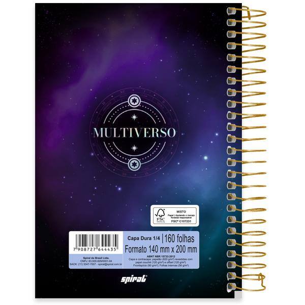 Caderno 1/4, Capa dura, Espiral, 160 folhas, Multiverso, 2644435, Spiral Mult - PT 1 UN