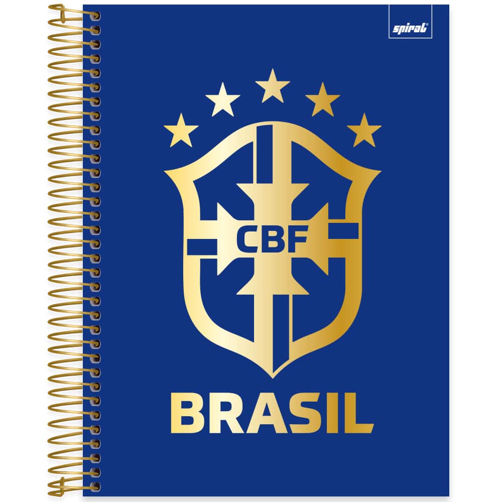 Caderno Universitário Capa Dura, 20x1, 320 folhas, CBF Brasão, 2647238, Spiral CBF - PT 1 UN