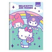 Caderno 1/4, Capa dura, costurado, 80 folhas, Hello Kitty e Amigos, 2647337, Spiral Hka - PT 1 UN