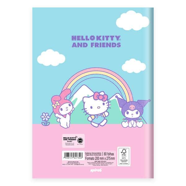 Caderno Universitário Capa Dura Costurado, 80 folhas, Hello Kitty e Amigos, 2647306, Spiral Hka - PT 1 UN Caderno Universitário Capa Dura Costurado, 80 folhas, Hello Kitty e Amigos, 2647306, Spiral Hka - PT 1 UN