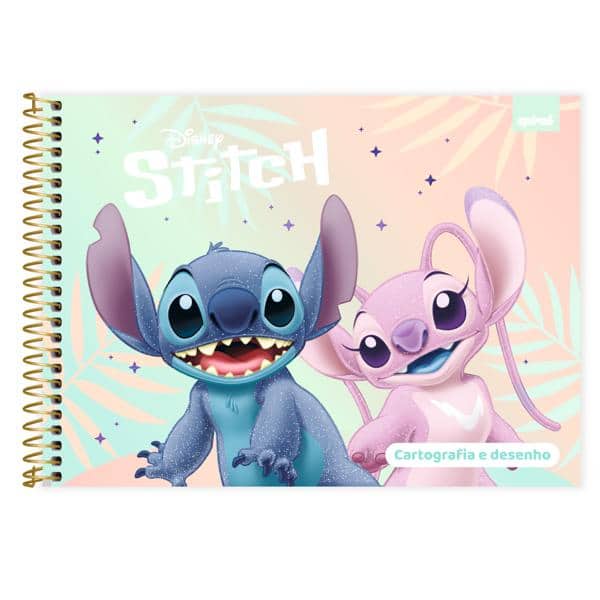 Caderno cartografia capa dura 80fls Stitch 2640994 Spiral Ds PT 1 UN