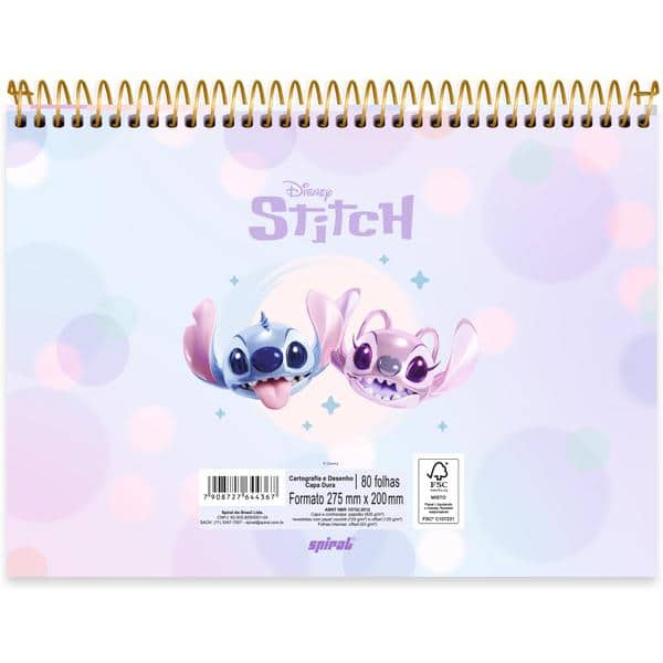 Caderno cartografia esp.superior 80fls Stitch 2644367 Spiral Ds PT 1 UN
