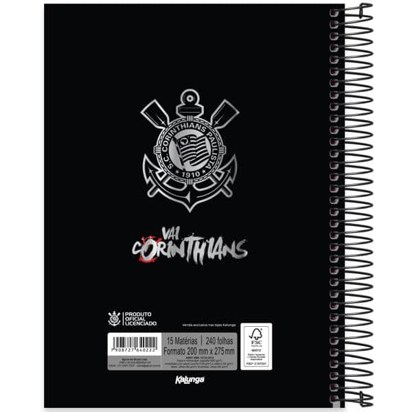 Caderno univ.capa dura 15x1 240fls Corinth. 2640222 Spiral Sccp PT 1 UN