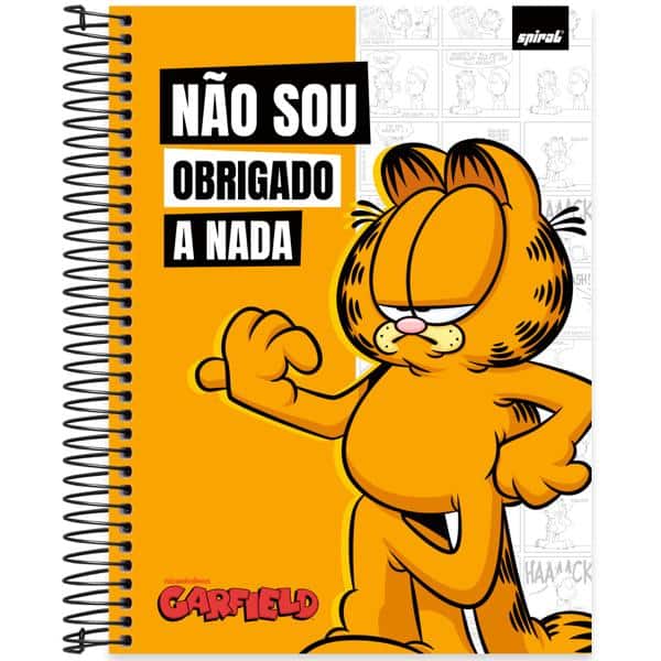 Caderno univ.capa dura 15x1 240fls Garfield 2640246 Spiral Gar PT 1 UN