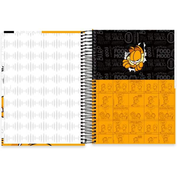 Caderno univ.capa dura 15x1 240fls Garfield 2640246 Spiral Gar PT 1 UN