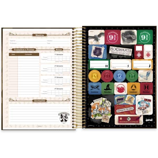 Caderno universitário Capa dura, 15 x 1, 240 folhas, Harry Potter, 2640253, Spiral Hpt - PT 1 UN