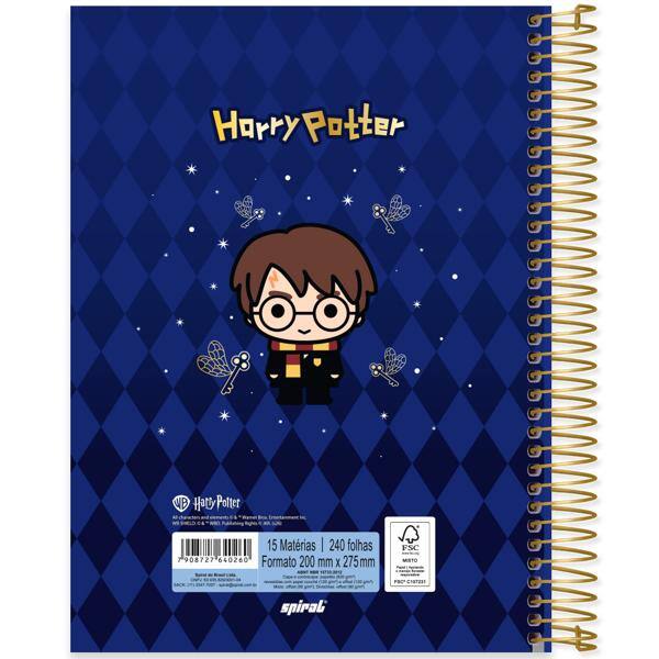 Caderno universitário Capa dura 15 x 1, 240 folhas, Harry Potter Charms, 2640260, Spiral Hpc - PT 1 UN