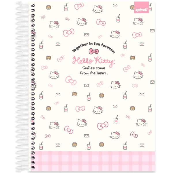 Caderno universitário capa dura, 15x1 240 folhas, Hello Kitty, 2644589, Spiral Hki - PT 1 UN