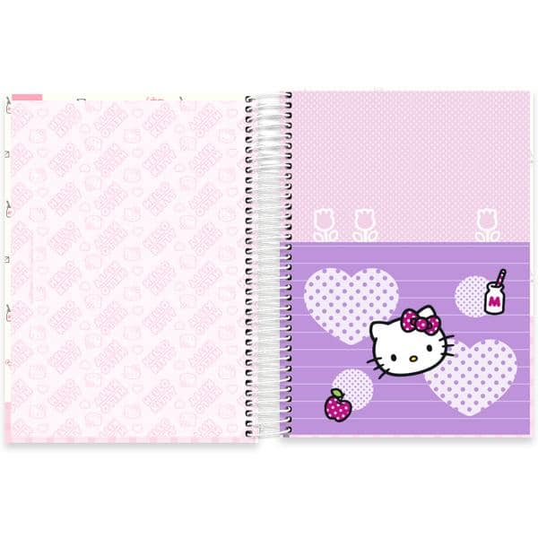 Caderno universitário capa dura, 15x1 240 folhas, Hello Kitty, 2644589, Spiral Hki - PT 1 UN