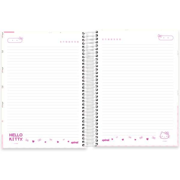 Caderno universitário capa dura, 15x1 240 folhas, Hello Kitty, 2644589, Spiral Hki - PT 1 UN