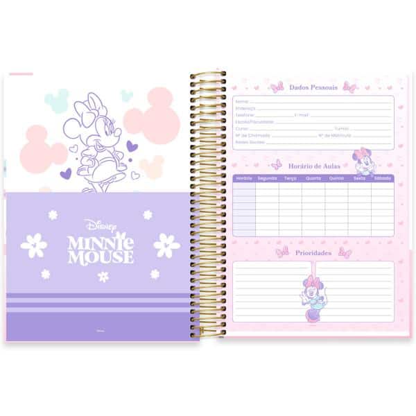 Caderno univ.capa dura 15x1 240fl Minnie sty. 2640291 Spiral Mis PT 1 UN