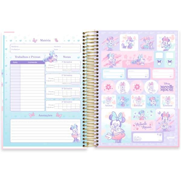 Caderno univ.capa dura 15x1 240fl Minnie sty. 2640291 Spiral Mis PT 1 UN