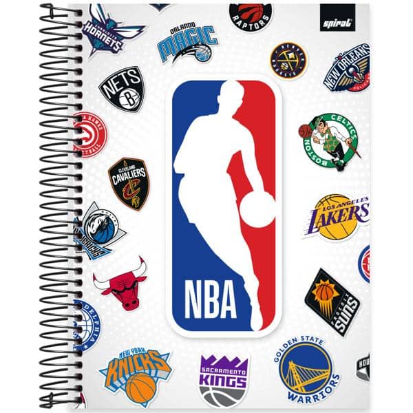 Caderno Universitário Capa Dura, 15 x 1, 240 folhas, NBA, 2640307, Spiral Nba - PT 1 UN