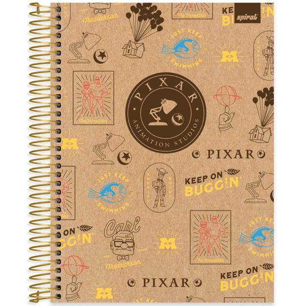 Caderno Universitário Capa Dura, 15 x 1, 240 Folhas, Pixar, 2640314, Spiral Px - PT 1 UN