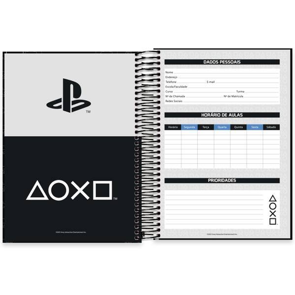 Caderno universitário capa dura, 15x1 240 folhas, Playstation, 2640321, Spiral Ps - PT 1 UN