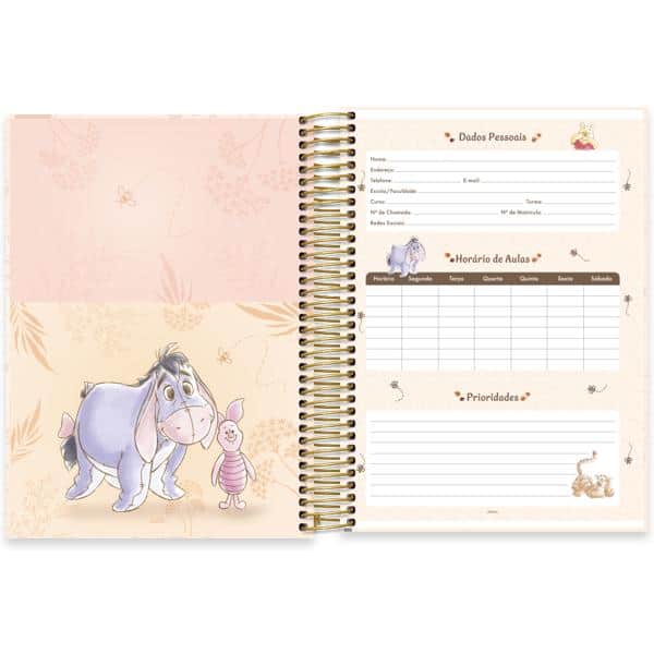 Caderno univ.capa dura 15x1 240fls Pooh 2640345 Spiral Pooh PT 1 UN