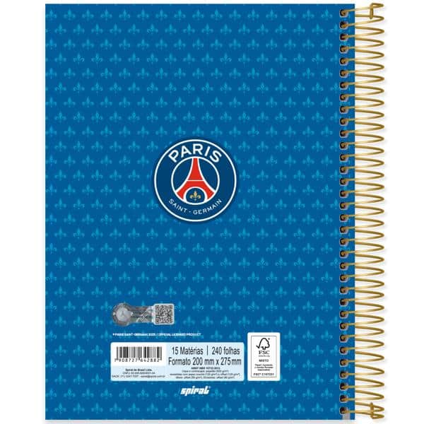 Caderno Universitário Capa Dura, 15 x 1, 240 folhas, PSG, 2642882, Marca Spiral Psg - PT 1 UN