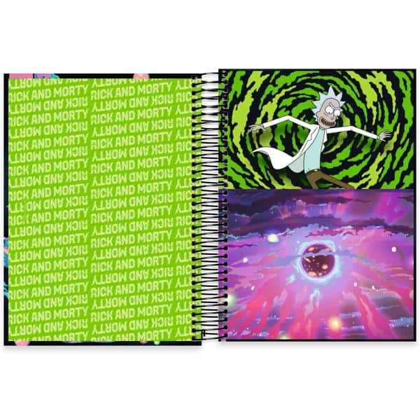 Caderno Universitário Capa Dura, 15 x 1, 240 folhas, Rick & Morty, 2640352, Spiral Rem - PT 1 UN