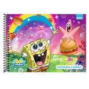 Caderno de Cartografia e Desenho Capa Dura 48 Folhas, Bob esponja, 2643087, Spiral Bob - PT 1 UN