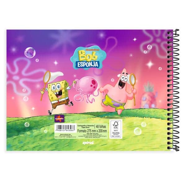 Caderno cartografia capa dura 48fl Bob Esp. 2643087 Spiral Bob PT 1 UN