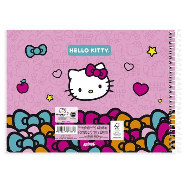 Caderno de cartografia e desenho, Capa dura, 48 folhas, Hello Kitty, 2640758, Spiral Hki - PT 1 UN