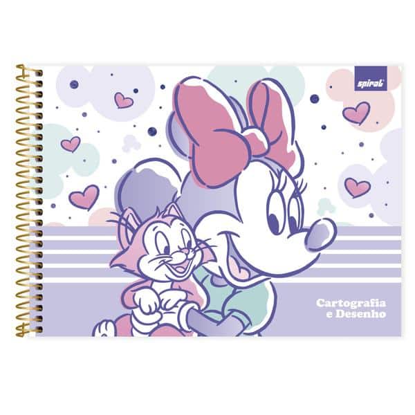 Caderno de cartografia e desenho, Capa dura, 48 folhas, Minnie Disney Style, 2644695, Spiral Mis - PT 1 UN