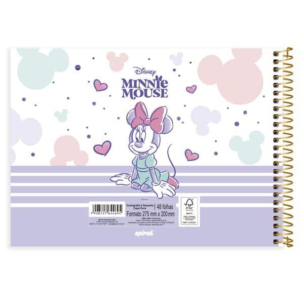 Caderno de cartografia e desenho, Capa dura, 48 folhas, Minnie Disney Style, 2644695, Spiral Mis - PT 1 UN