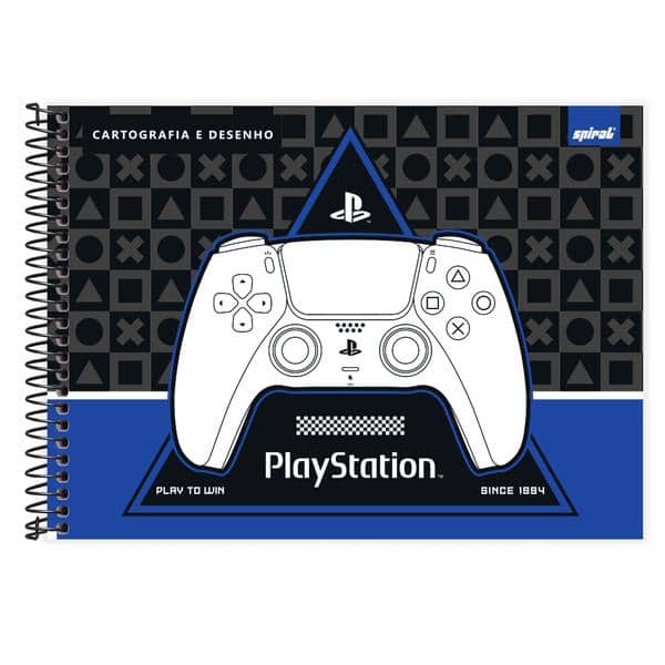 Caderno de cartografia e desenho, Capa dura, 48 folhas, Playstation, 2640796, Spiral Ps - PT 1 UN Caderno de cartografia e desenho, Capa dura, 48 folhas, Playstation, 2640796, Spiral Ps - PT 1 UN