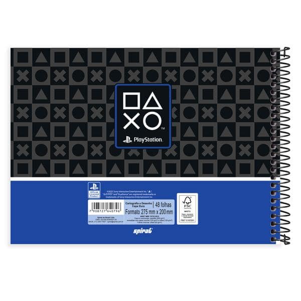 Caderno de cartografia e desenho, Capa dura, 48 folhas, Playstation, 2640796, Spiral Ps - PT 1 UN Caderno de cartografia e desenho, Capa dura, 48 folhas, Playstation, 2640796, Spiral Ps - PT 1 UN