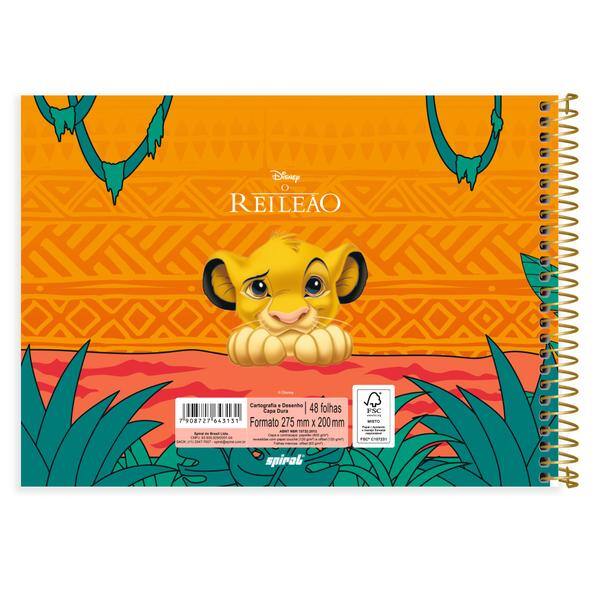 Caderno Cartografia e Desenho Capa Dura 48 Folhas, Rei Leão, 2643131, Spiral Rei - PT 1 UN Caderno Cartografia e Desenho Capa Dura 48 Folhas, Rei Leão, 2643131, Spiral Rei - PT 1 UN