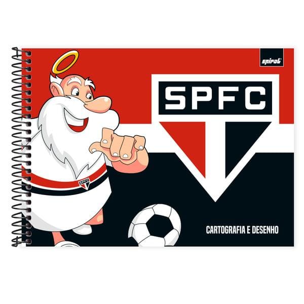 Caderno de cartografia e desenho, Capa dura, 48 folhas, São Paulo, 2640802, Spiral SPFC - PT 1 UN